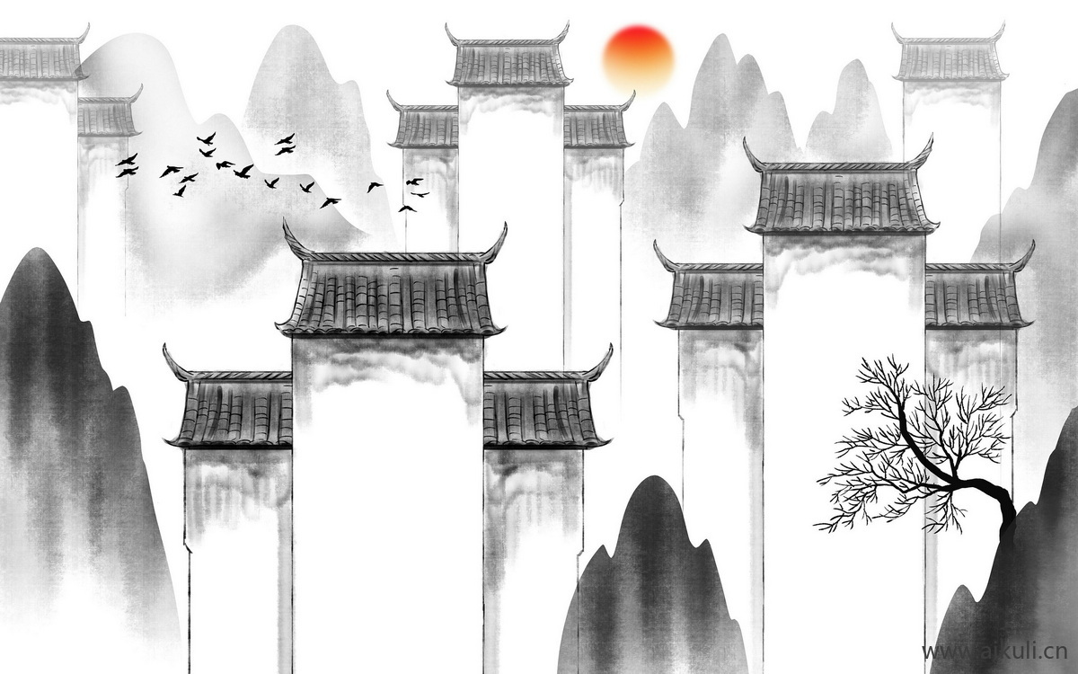 新中式DO水墨风 贴图 壁画
