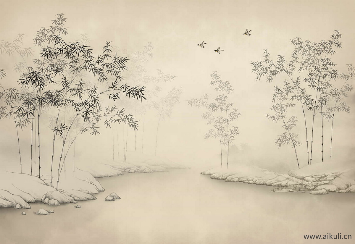 新中式BL水墨风 贴图 壁画