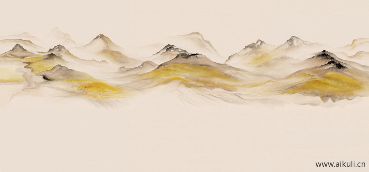 中式山水壁画B山景中国画