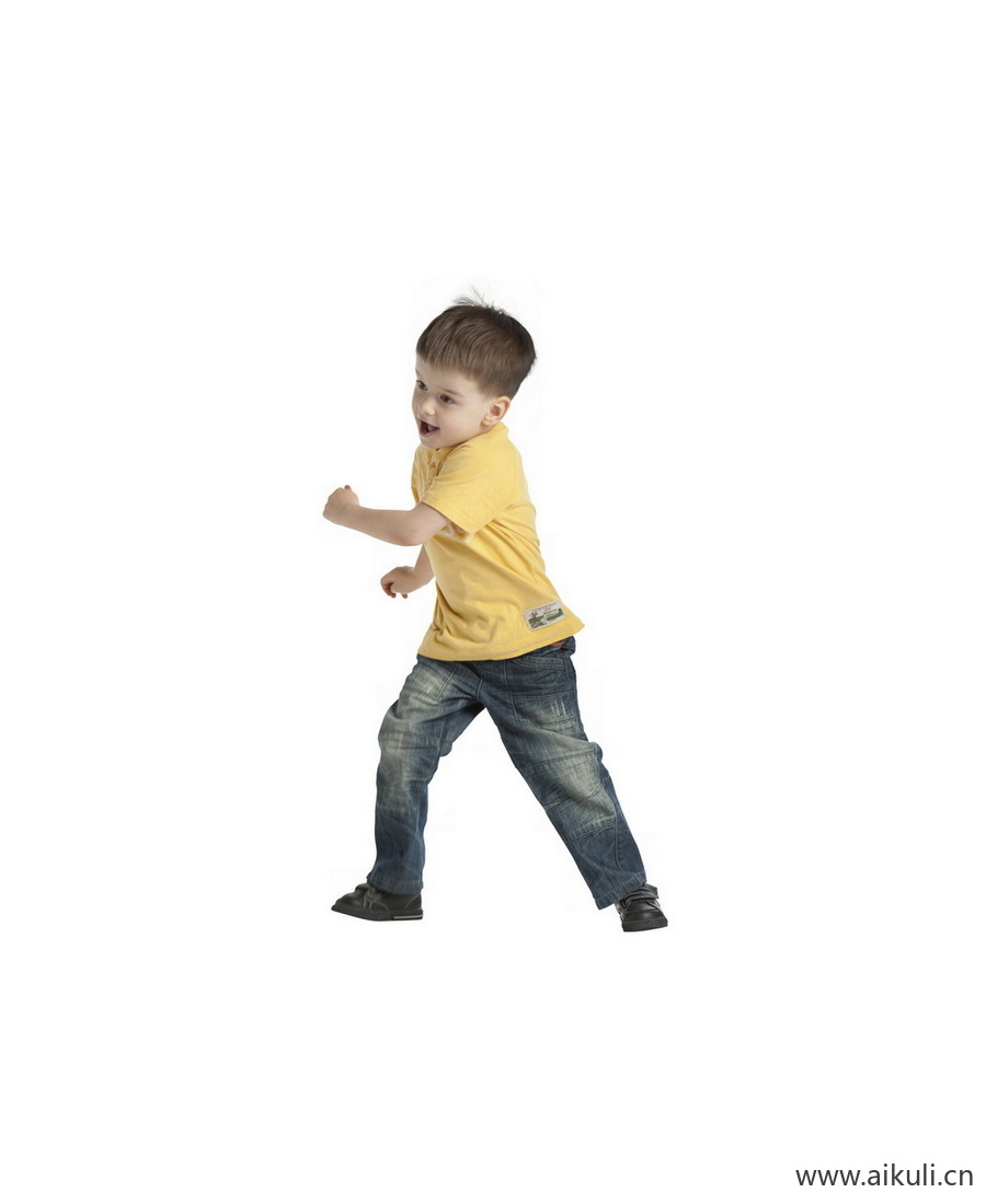 黄衣服男孩D人物系列动作素材PNG