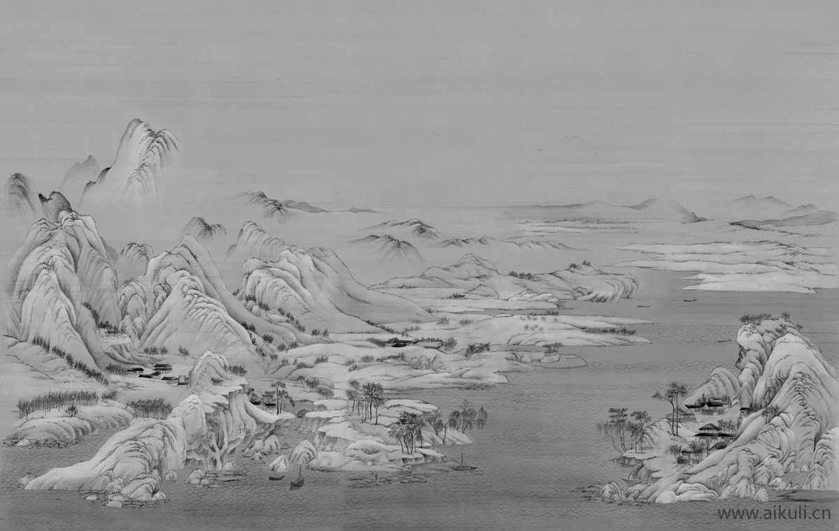 中式山水壁画K山景中国画