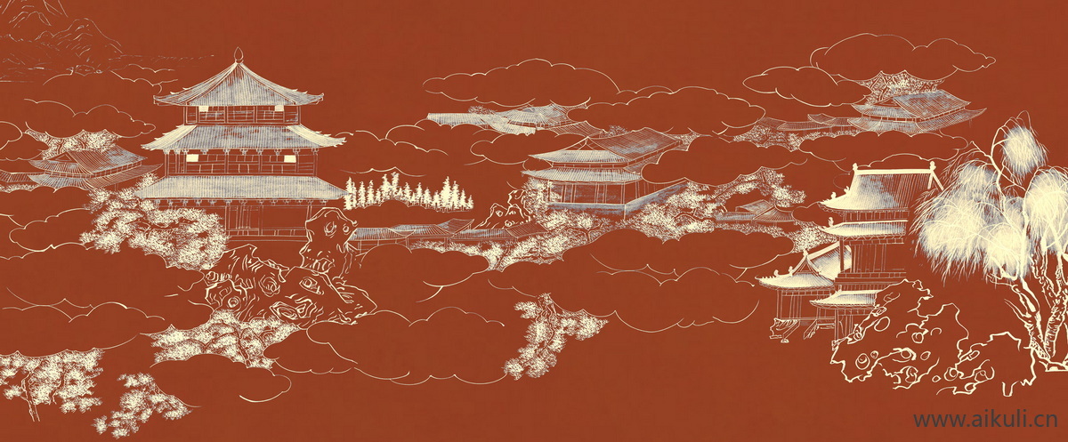 新中式背景墙装饰挂画壁纸画J贴图