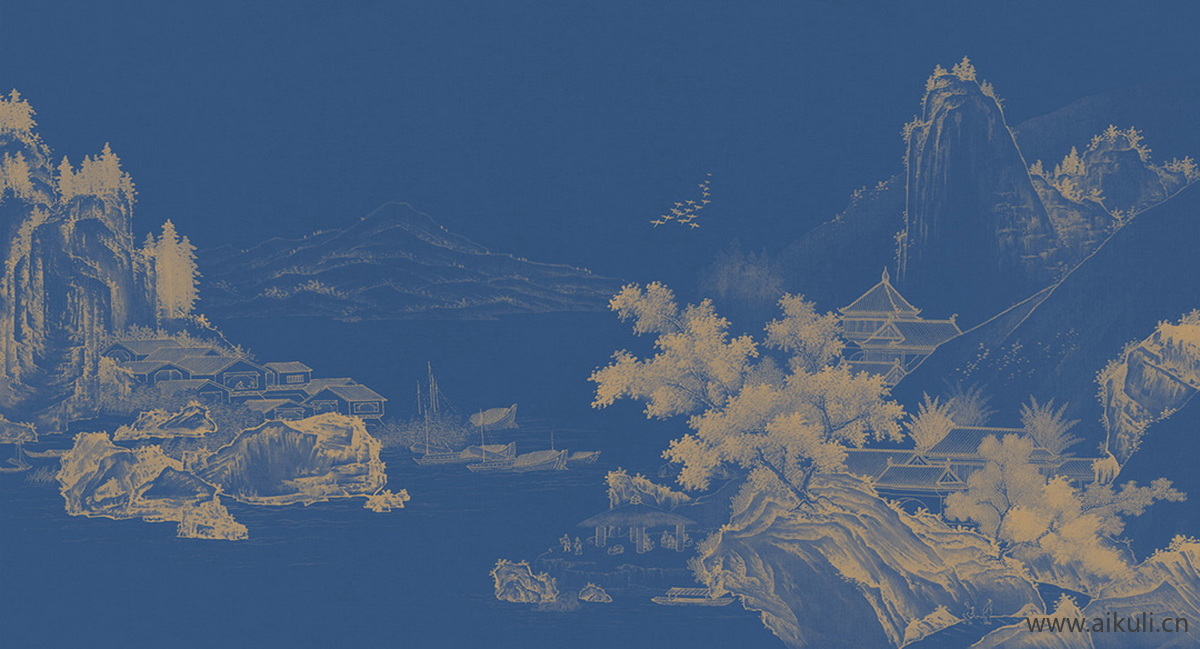 中式壁画CZ素雅贴图