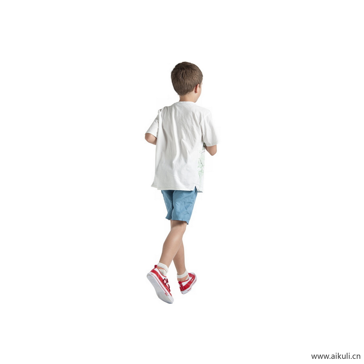 白衣服男孩D人物系列动作素材PNG