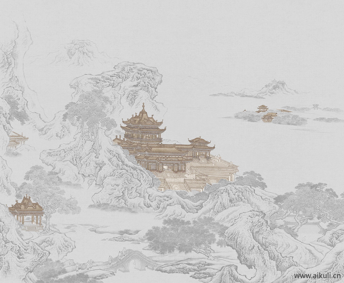 中式壁画V素雅贴图