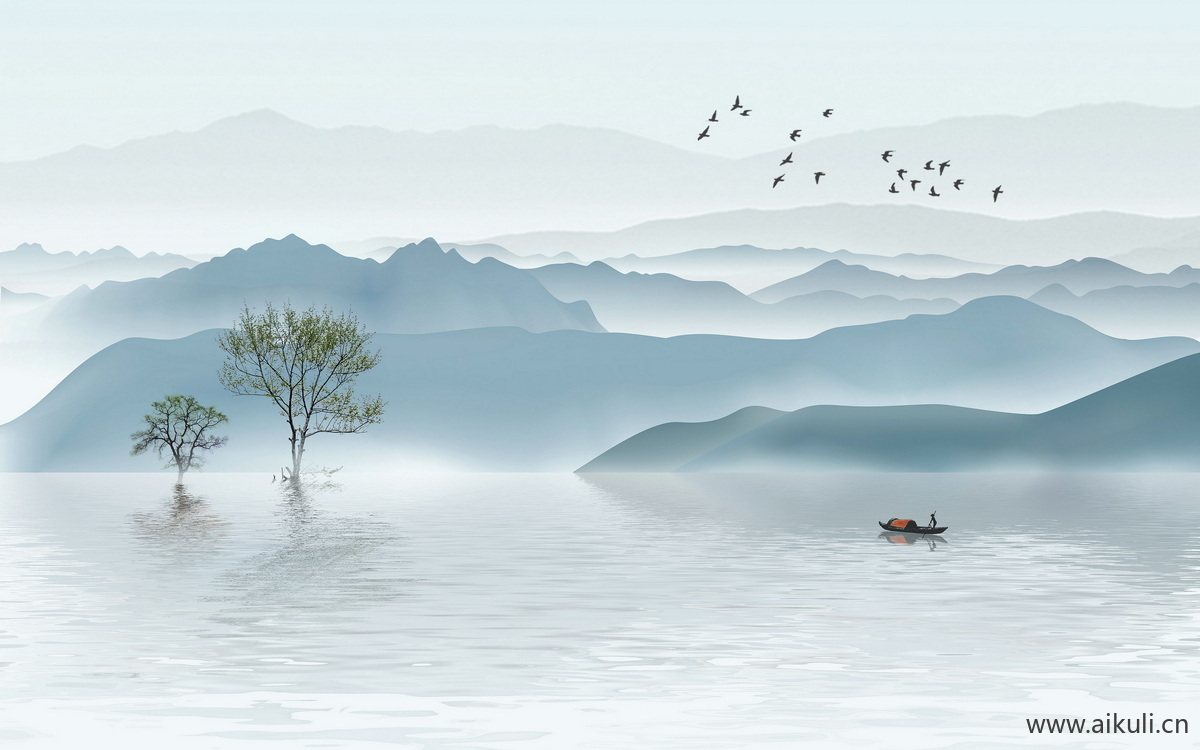 新中式HY水墨风 贴图 壁画