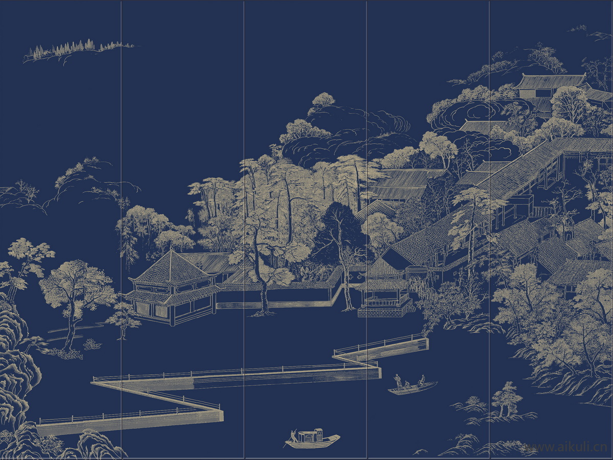 新中式ED水墨风 贴图 壁画