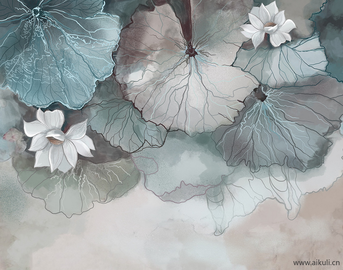 新中式B水墨风 贴图 壁画