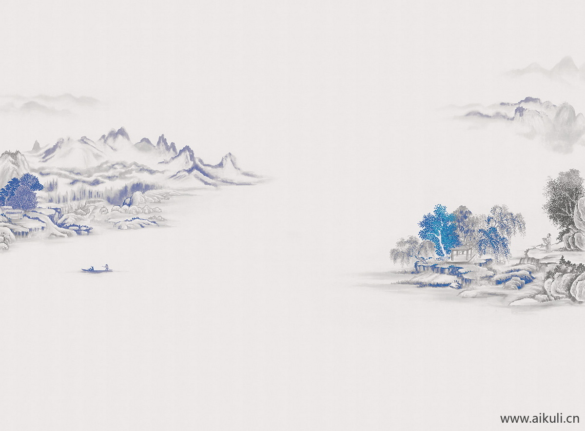 中式山水壁画I山景中国画