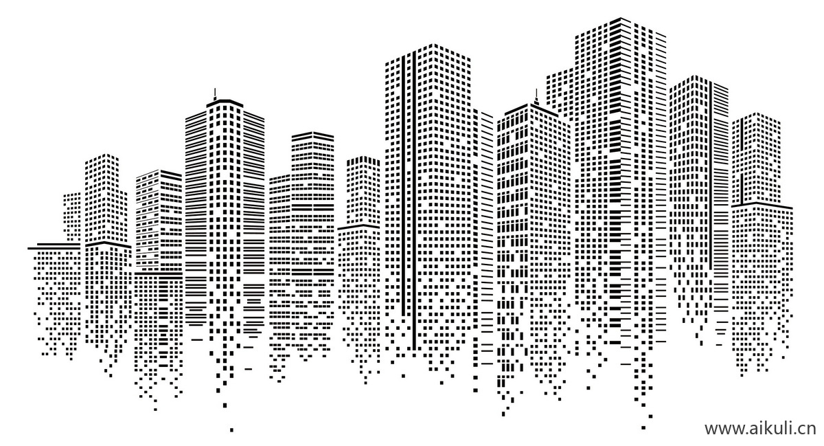 城市剪影G建筑、城市、城市像素、城市景观