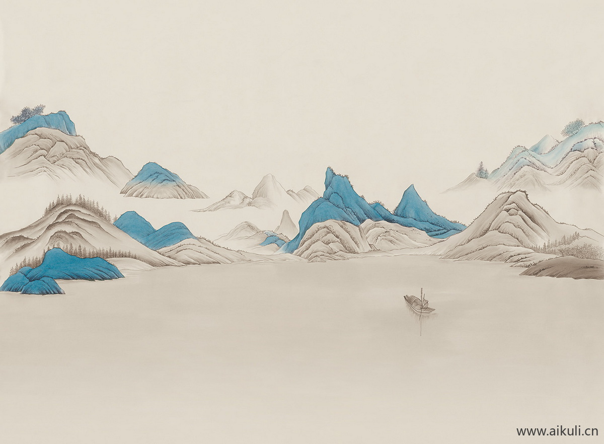 中式山水壁画A山景中国画