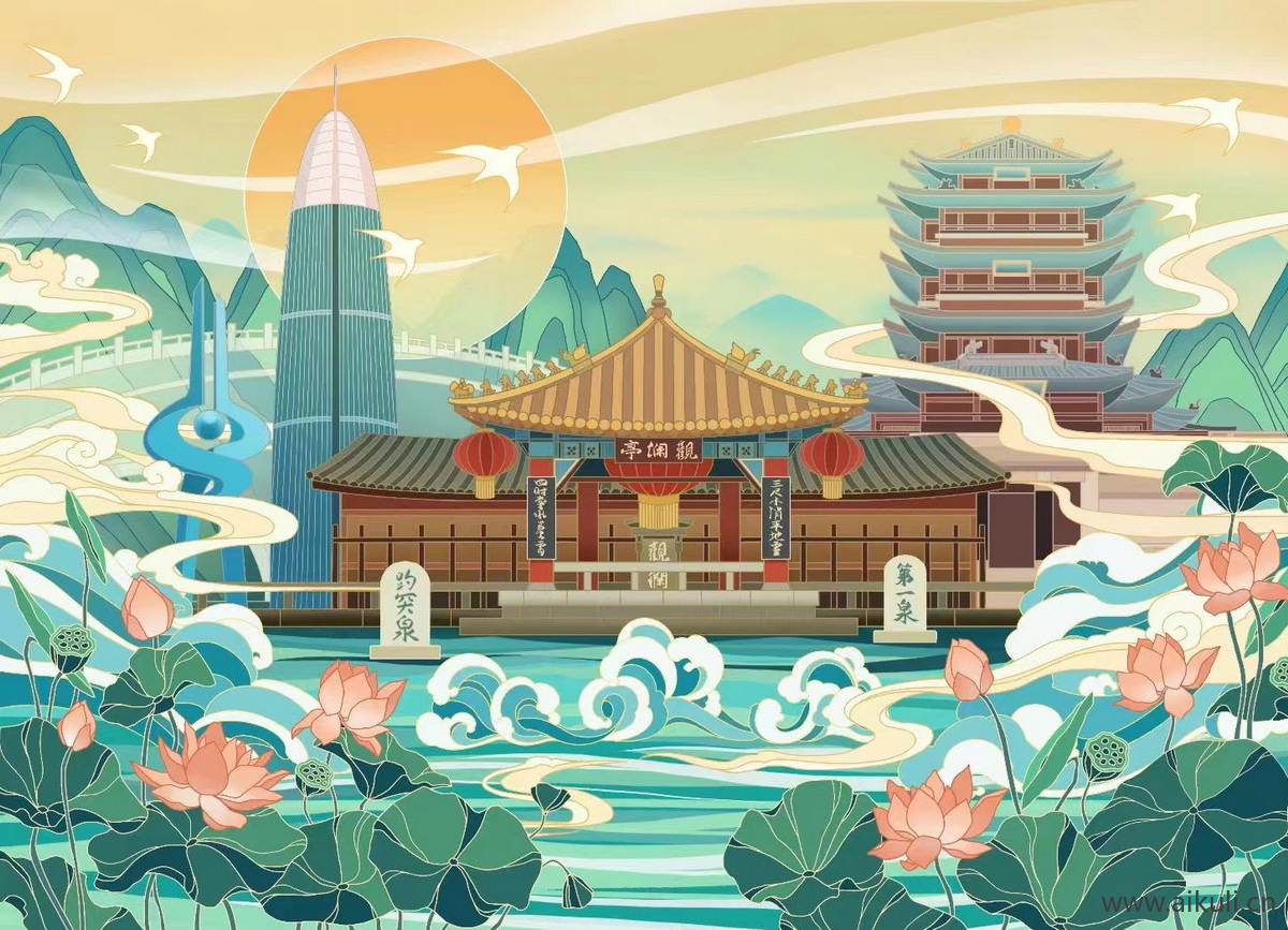 中式E国潮风贴图