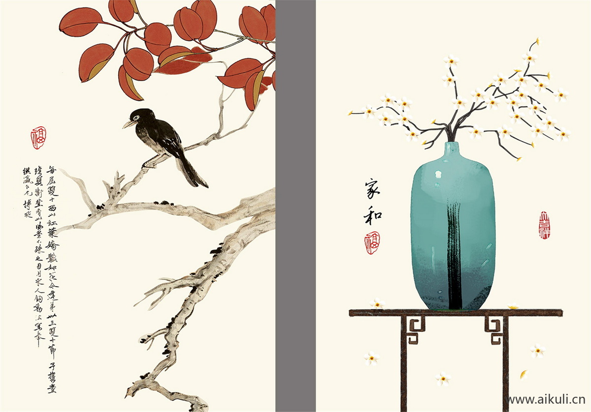 新中式R水墨风 贴图 壁画