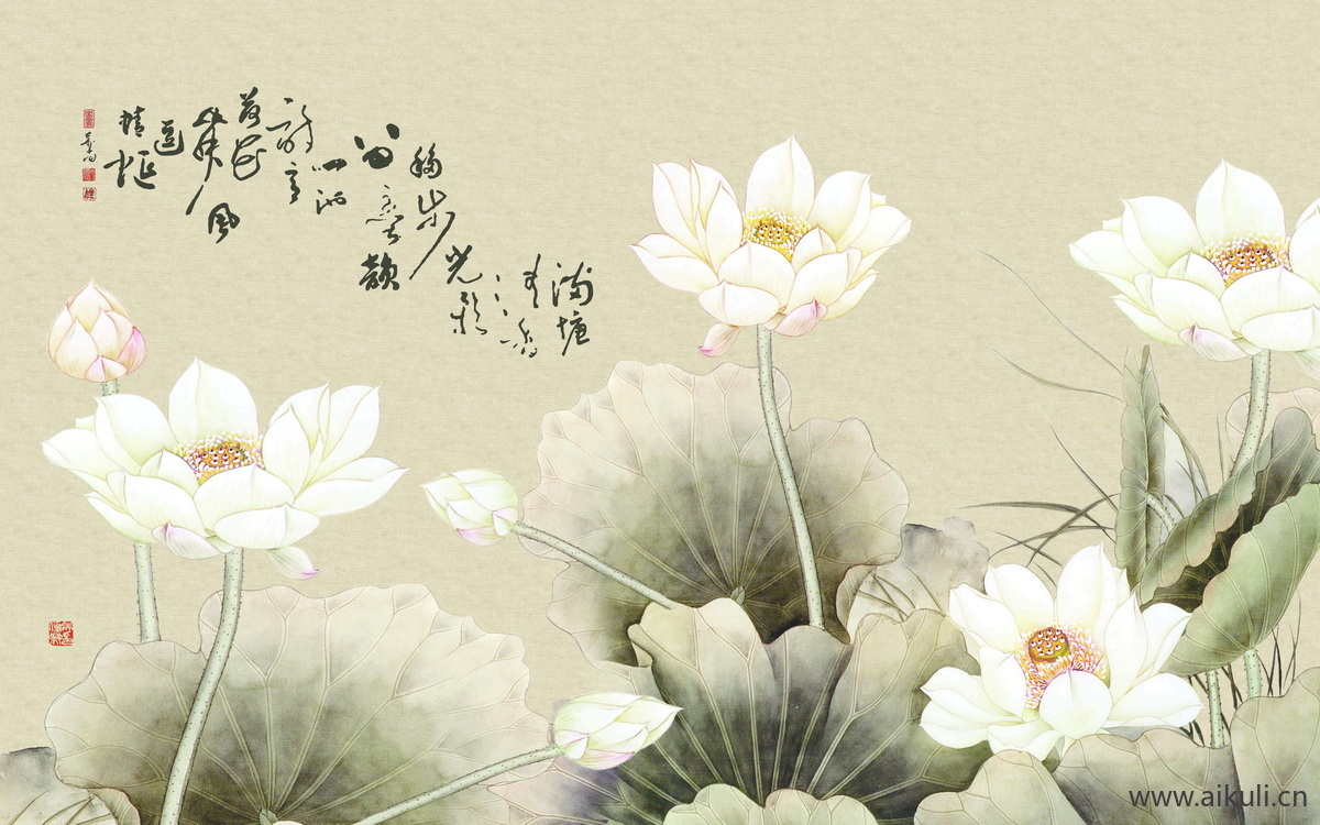 新中式花鸟壁画
