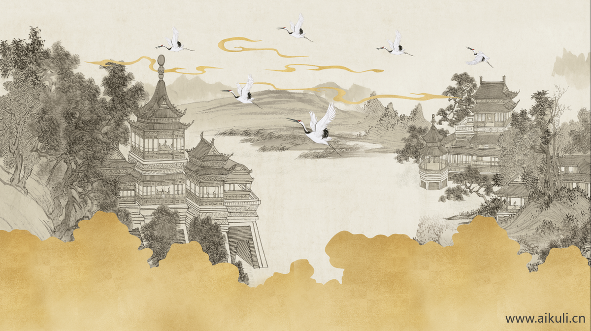 新中式F水墨风 贴图 壁画