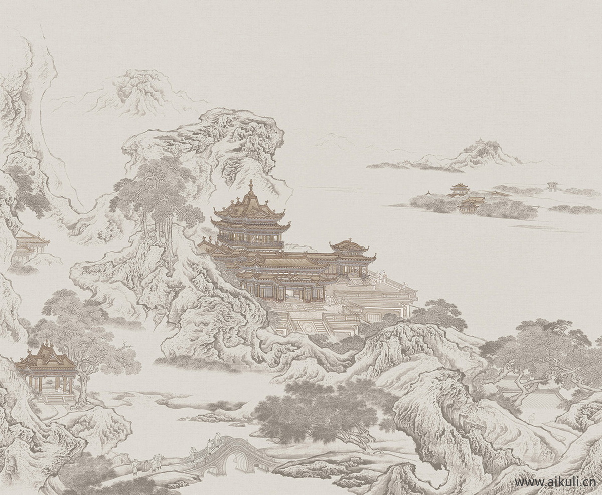 中式壁画U素雅贴图
