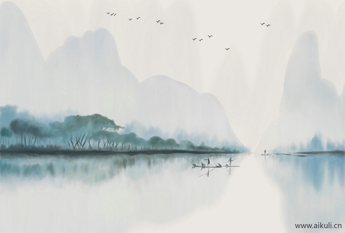 新中式HR水墨风 贴图 壁画