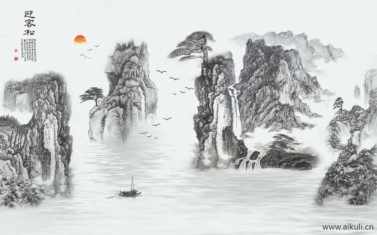 中式风壁画贴图