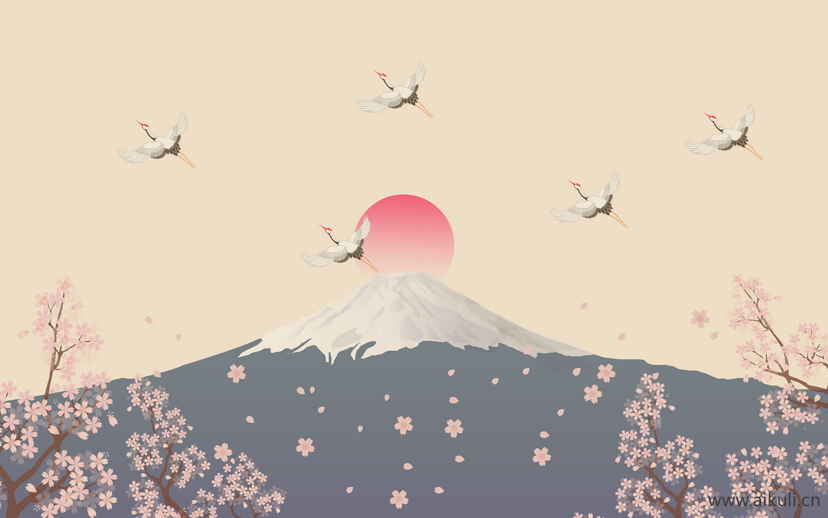 高清壁画贴图HZ 鹤 荷 花鸟