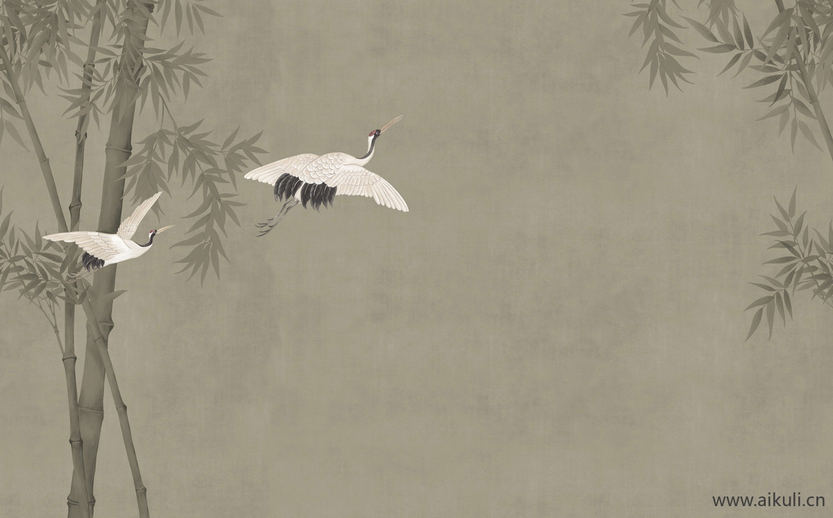 高清壁画贴图Q云 鹤 鸟