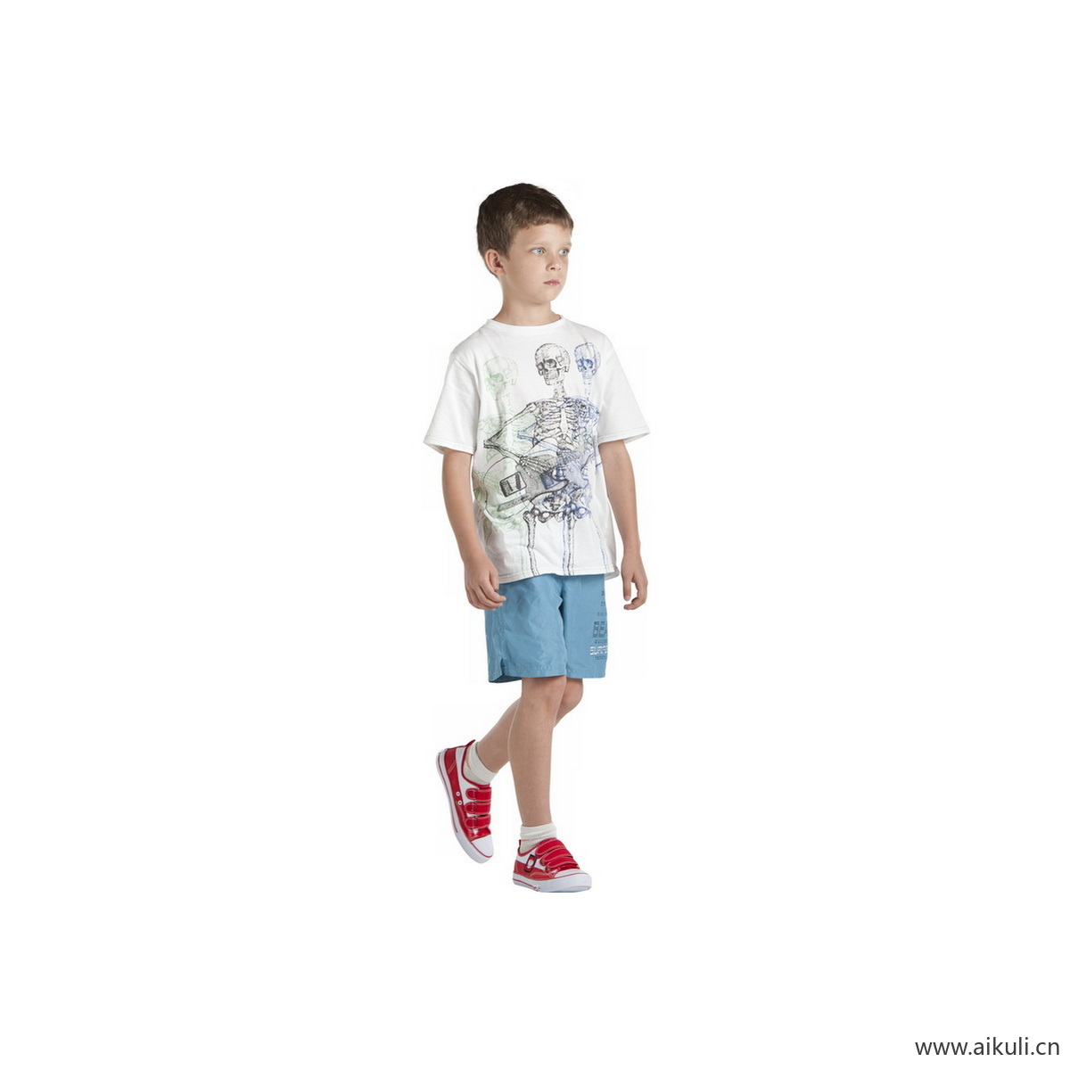 白衣服男孩B人物系列动作素材PNG
