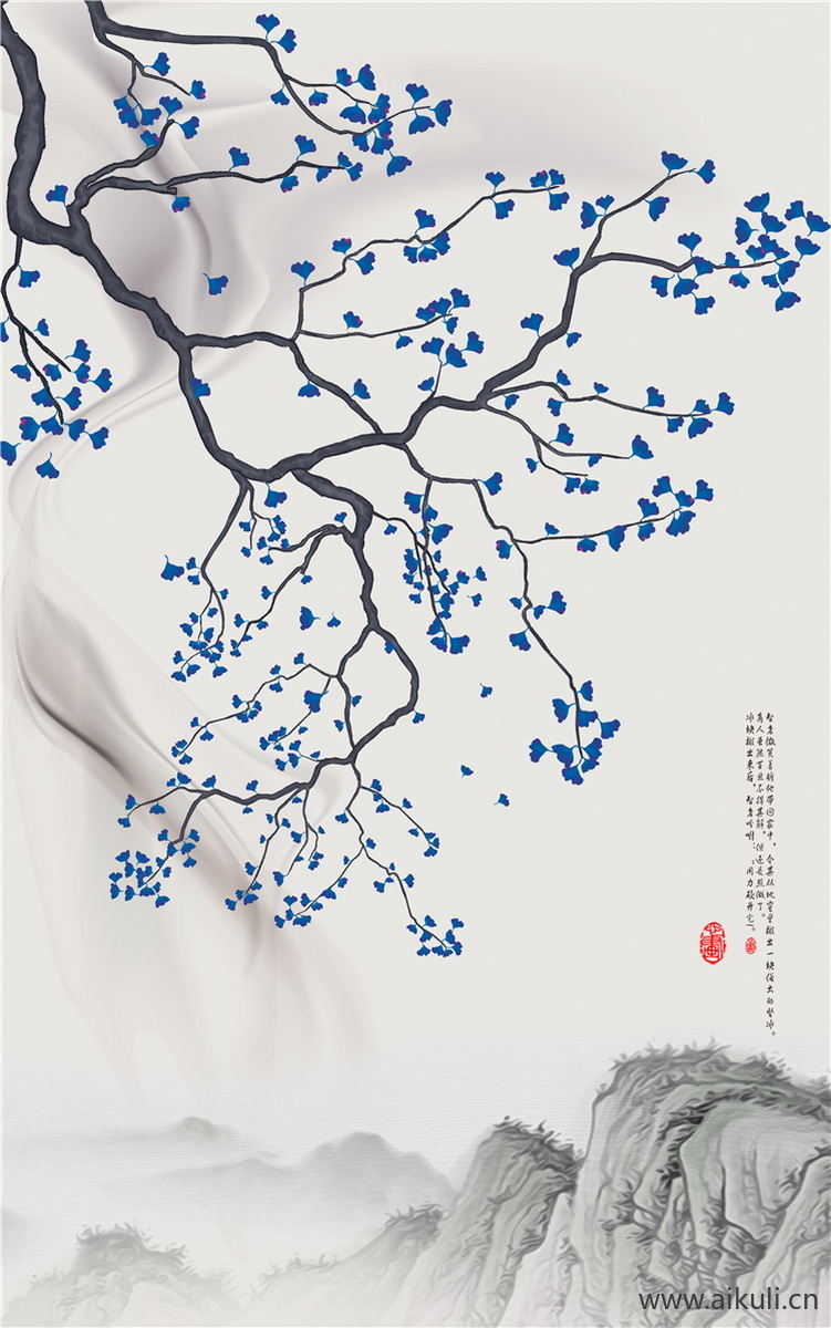 中式壁画EM素雅贴图