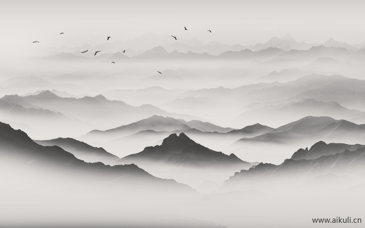 新中式背景墙装饰挂画壁纸画BE贴图