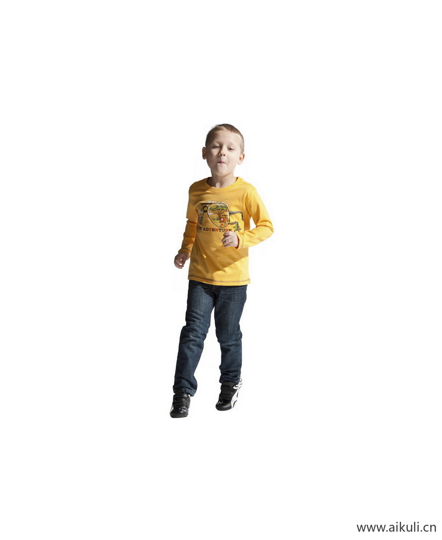 黄衣服小男孩B系列动作PNG