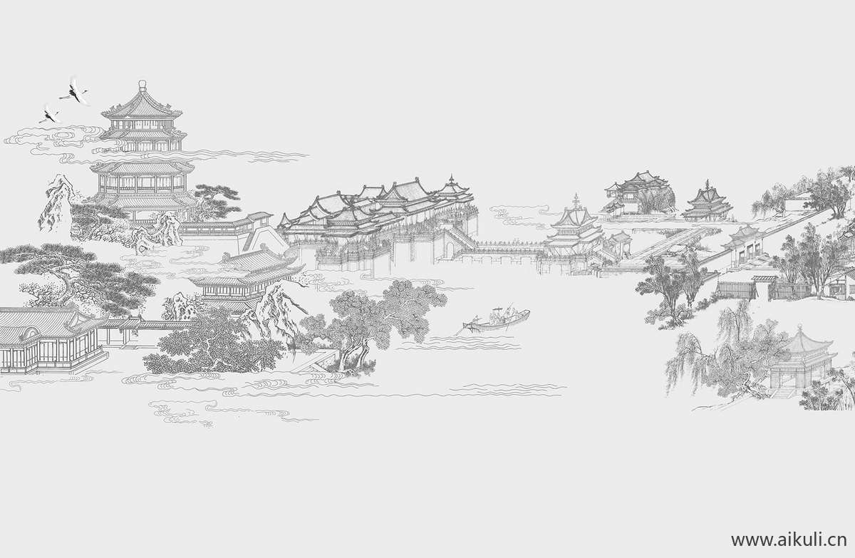 新中式Y水墨风 贴图 壁画