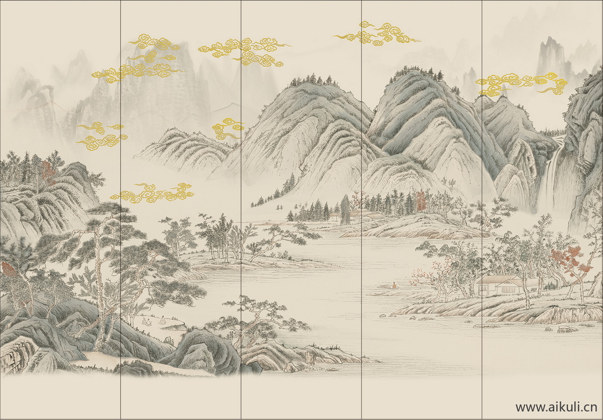 新中式EE水墨风 贴图 壁画