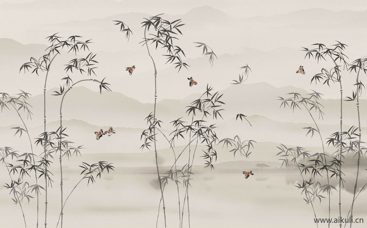高清壁画贴图DS 鹤 荷 花鸟