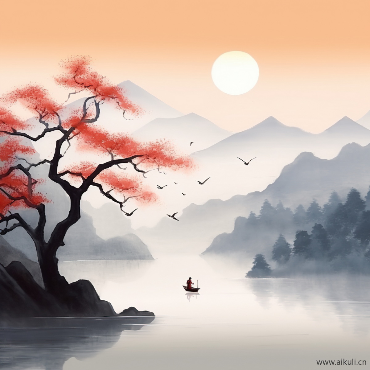 新中式山水壁画 (2)
