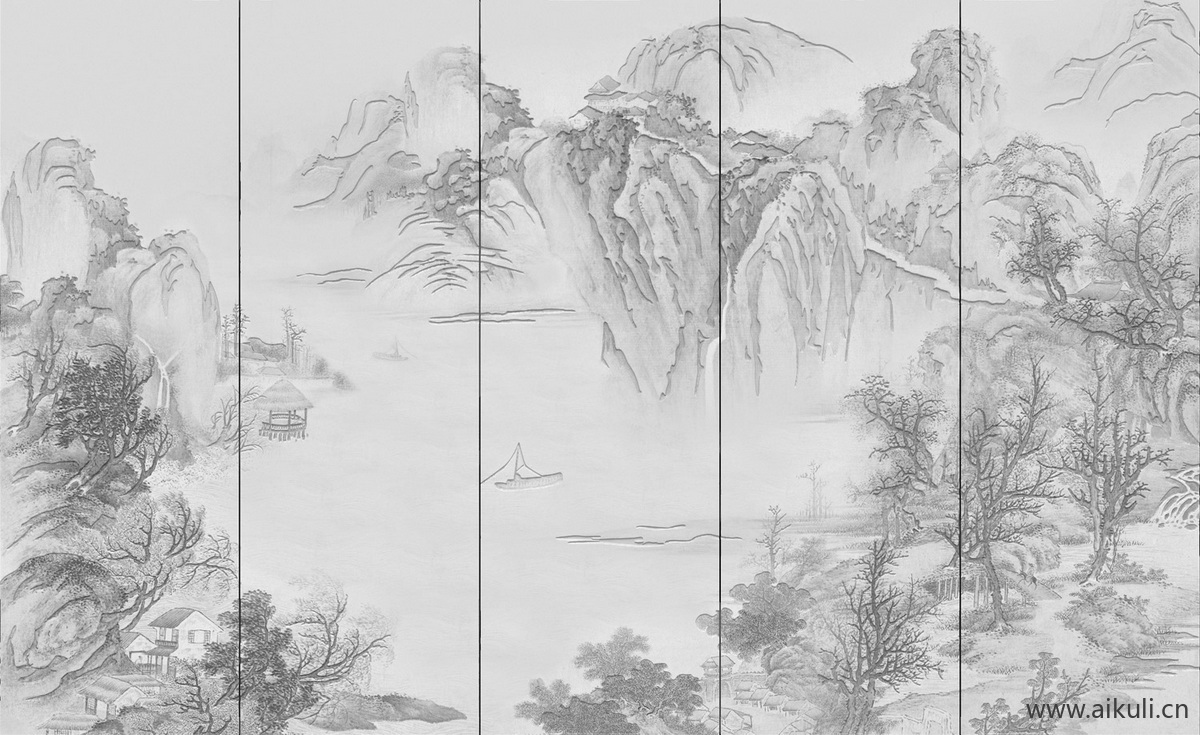 新中式CV水墨风 贴图 壁画