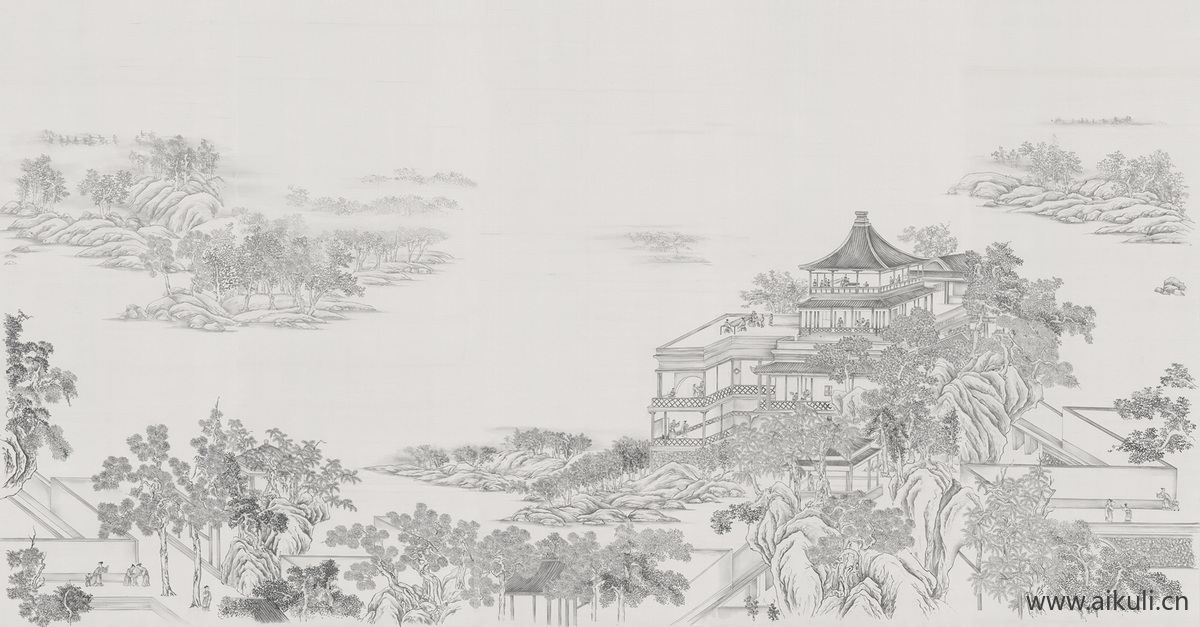 新中式F水墨风 贴图 壁画