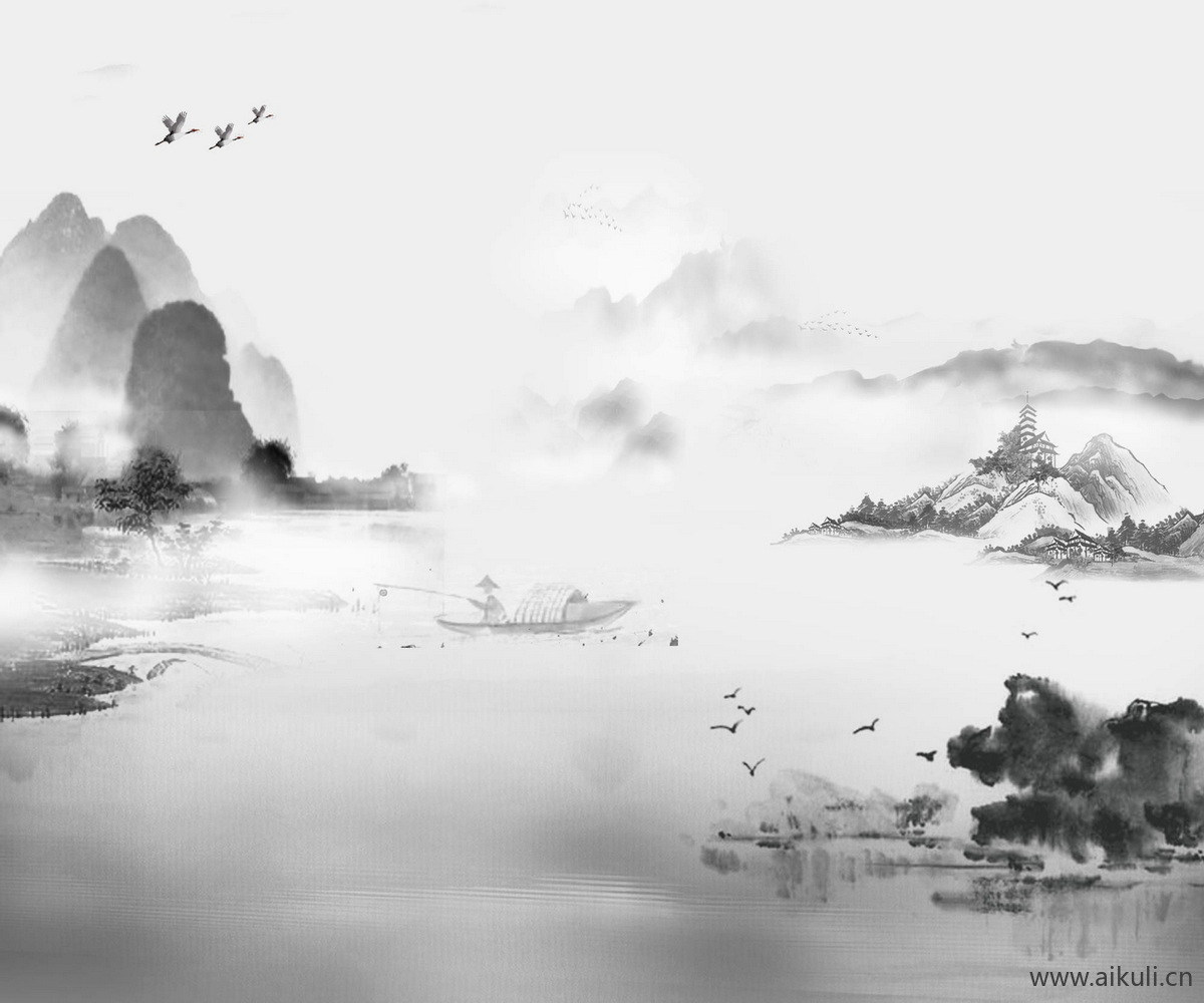 新中式U水墨风 贴图 壁画