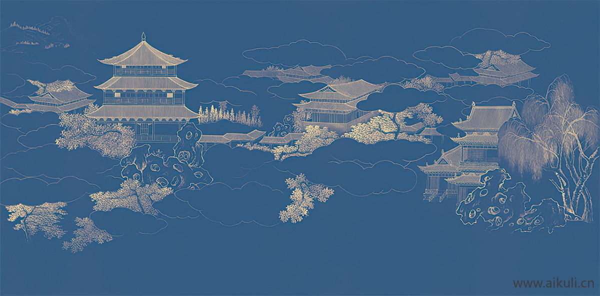 新中式背景墙装饰挂画壁纸画A贴图