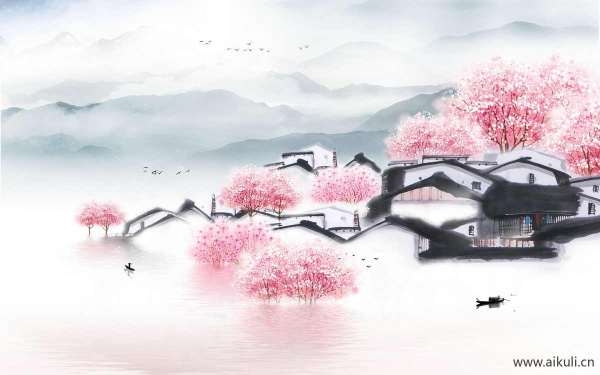 新中式HT水墨风 贴图 壁画