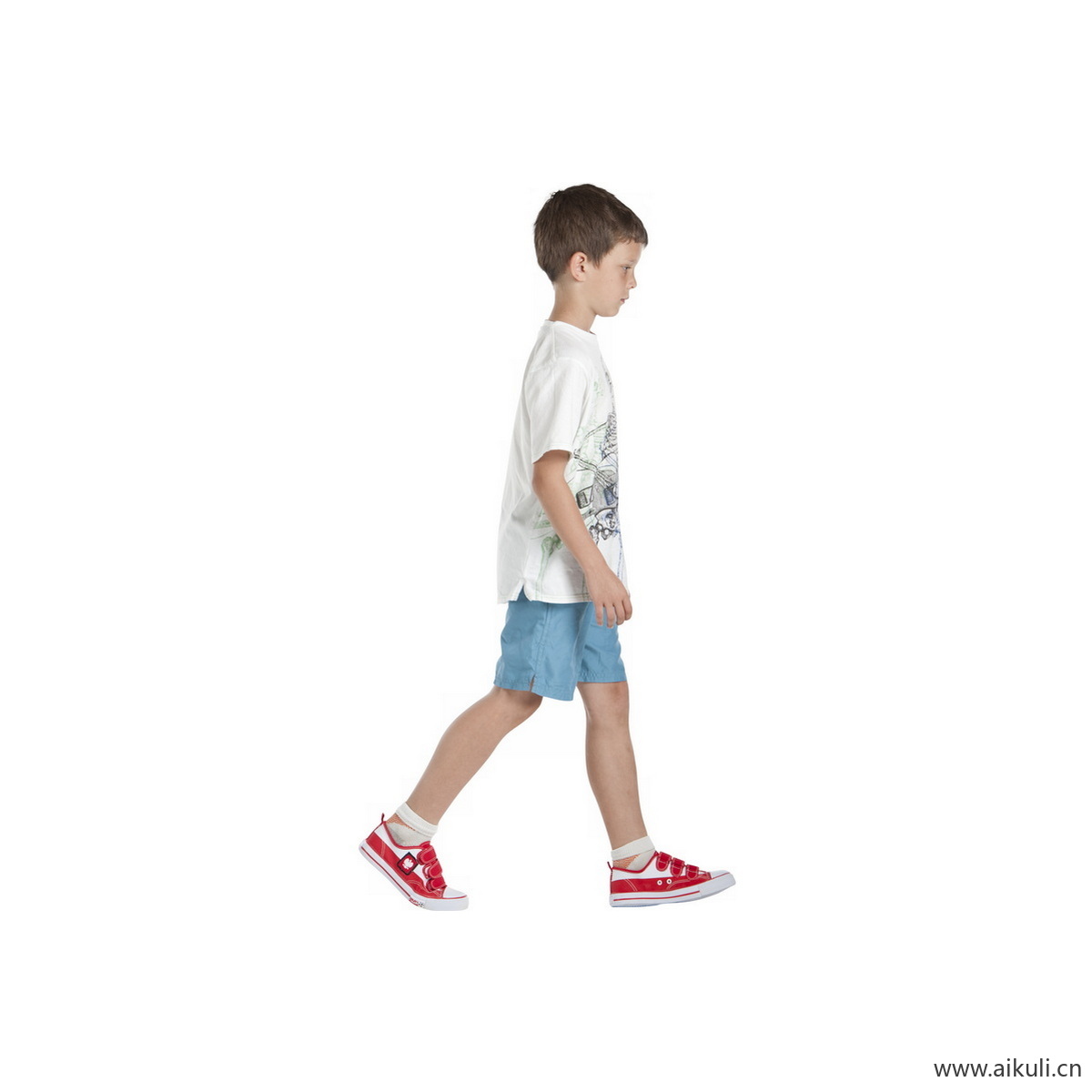 白衣服男孩C人物系列动作素材PNG
