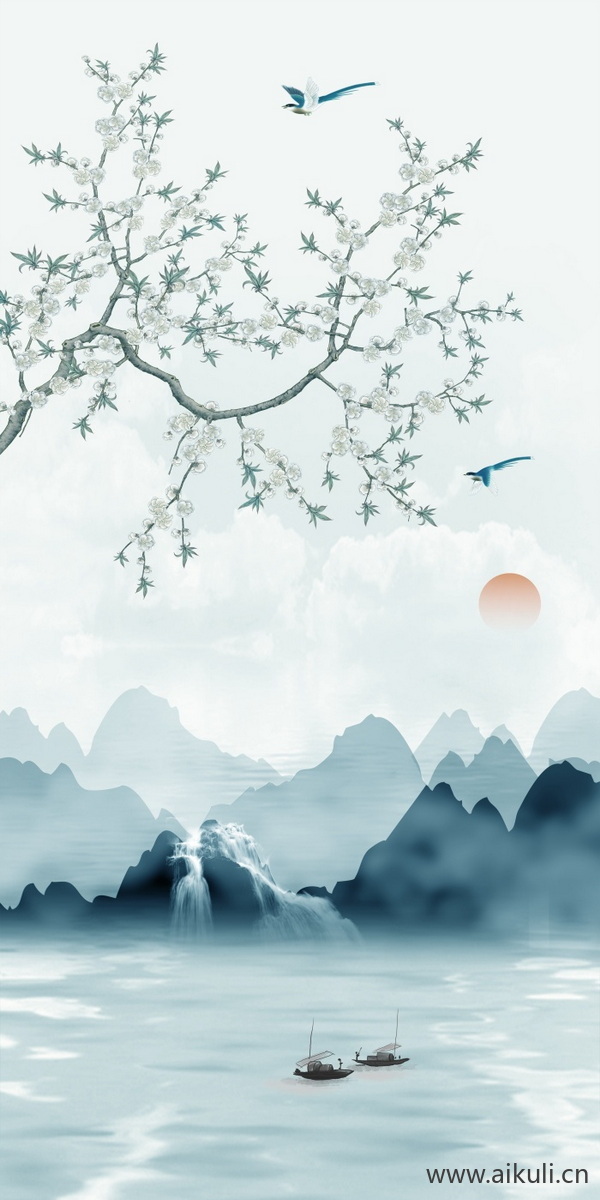 中式壁画DE素雅贴图