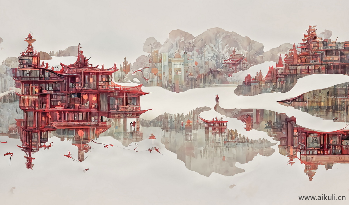 新中式N水墨风 贴图 壁画