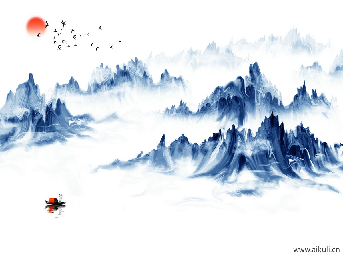 中式山水壁画 贴图 (15)