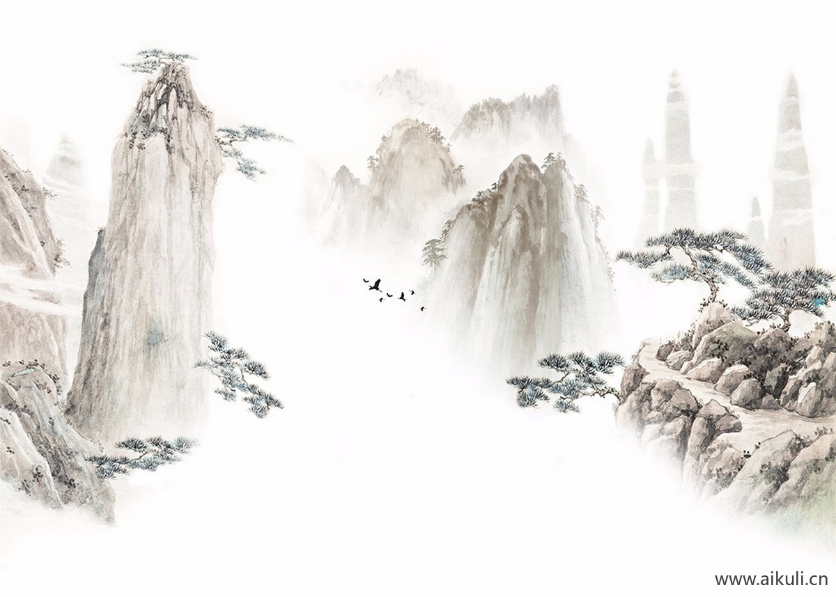 新中式D水墨风 贴图 壁画