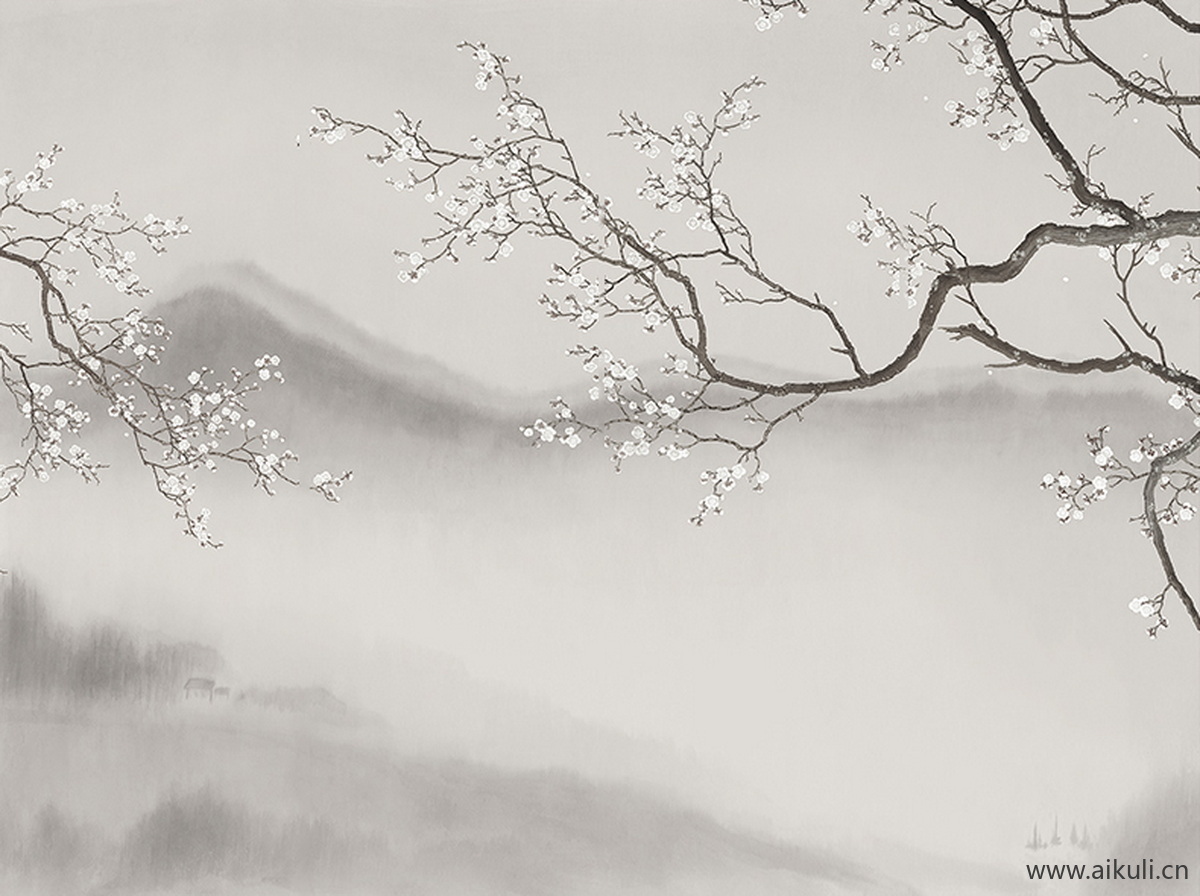 新中式H水墨风 贴图 壁画