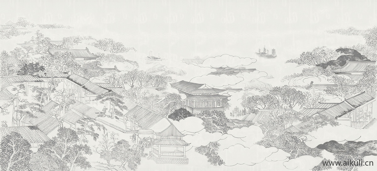 新中式BH水墨风 贴图 壁画