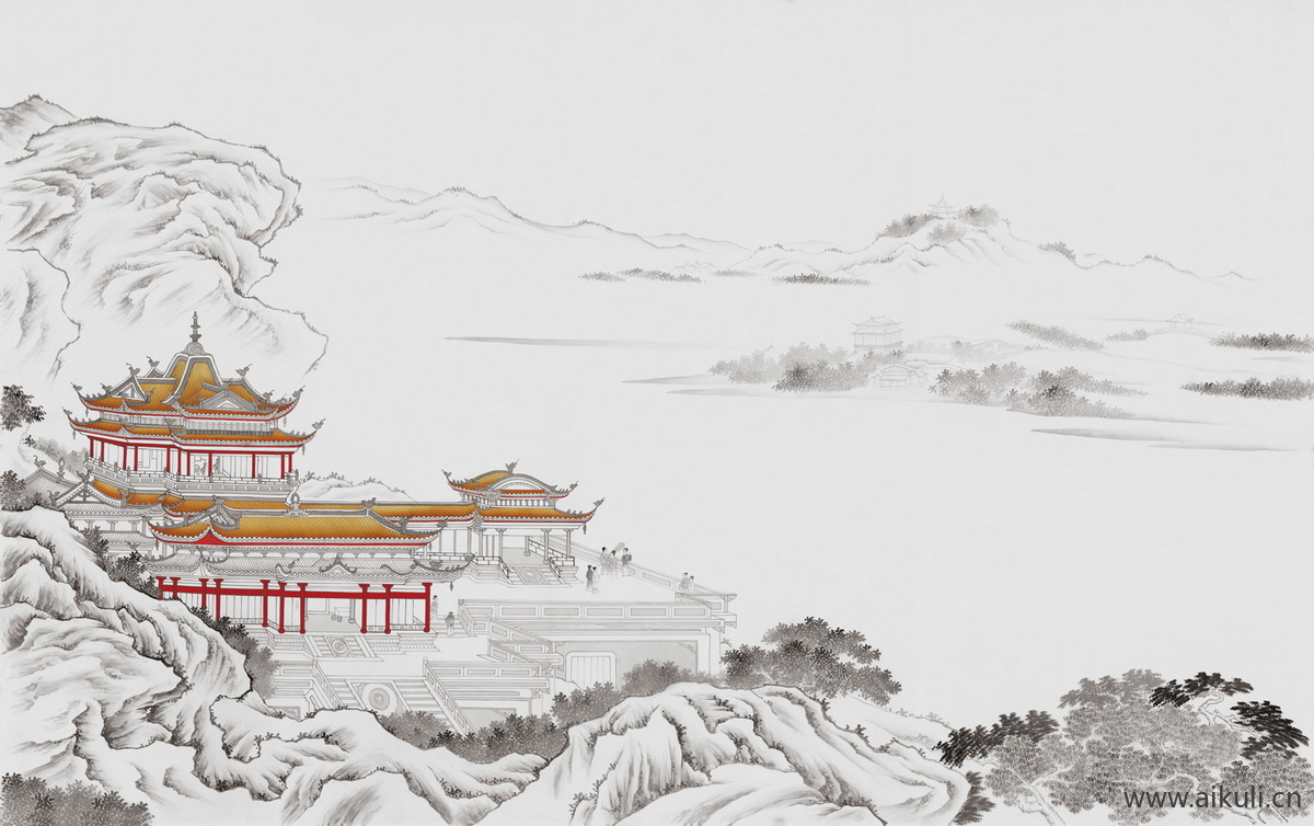 新中式DC水墨风 贴图 壁画