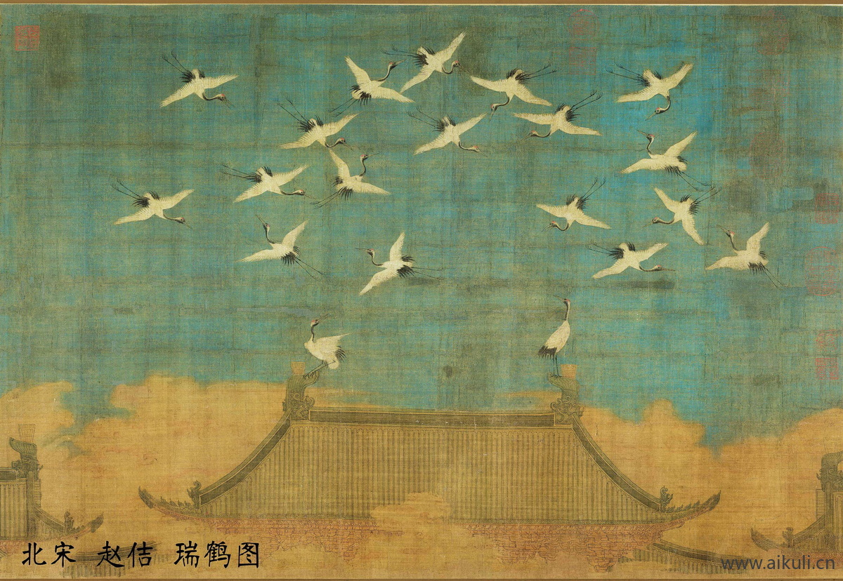 高清壁画贴图G云 鹤 鸟