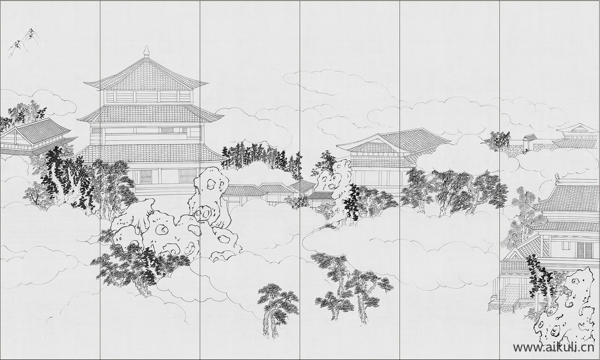 新中式K水墨风 贴图 壁画