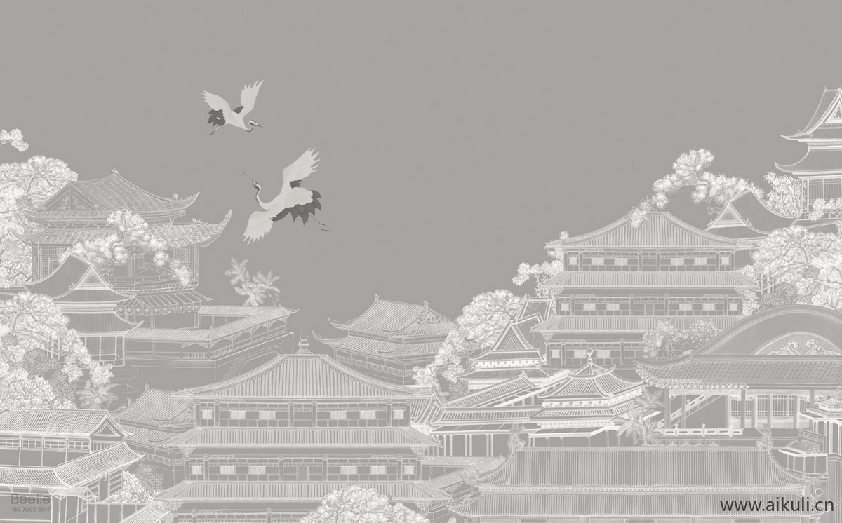 新中式H水墨风 贴图 壁画