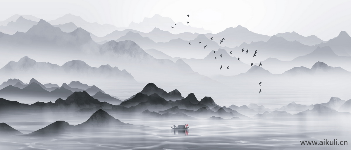新中式DJ水墨风 贴图 壁画