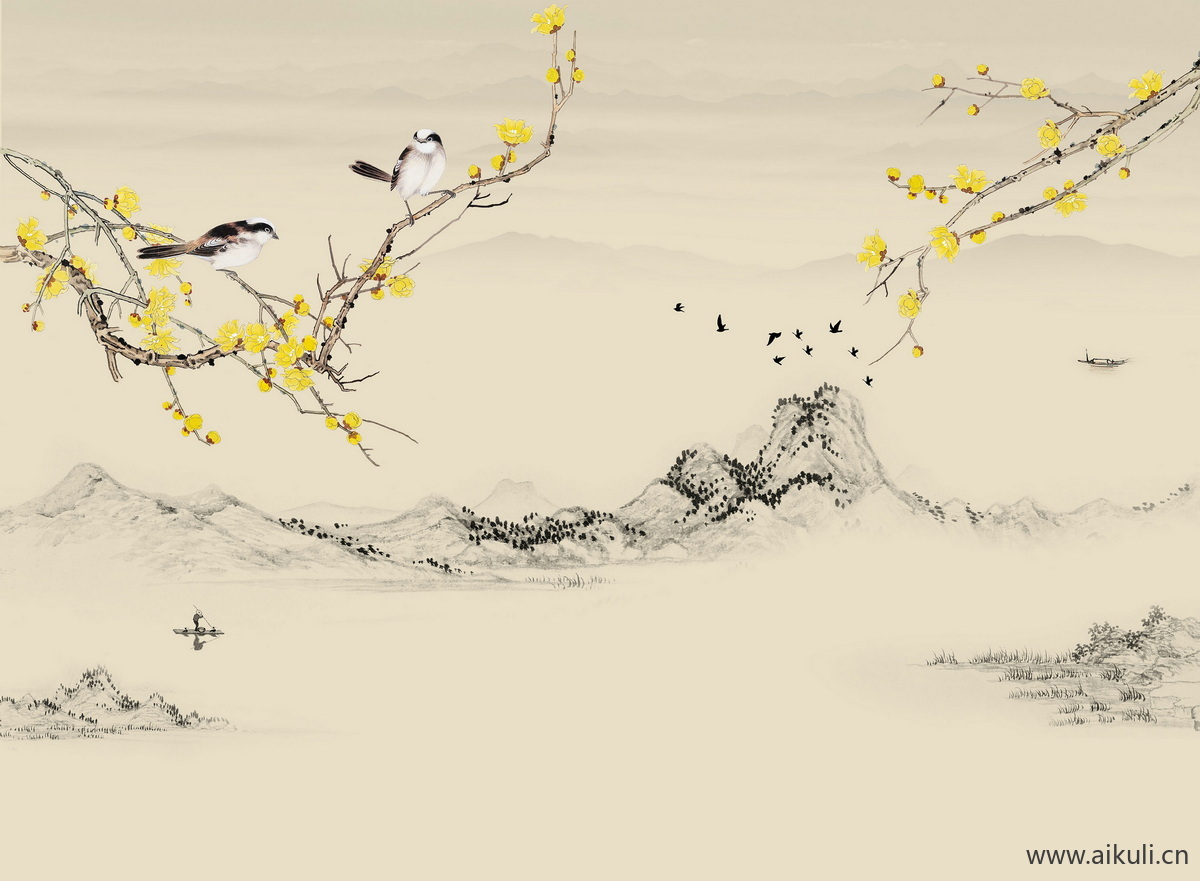 中式A山水壁画